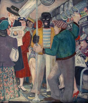 At MoMA – Palmer Hayden (American, 1890–1973). The Subway. c. 1941. Oil on canvas. 30 × 26 in. (76.2 × 66 cm). The Governor Nelson A. Rockefeller Empire State Plaza Art Collection