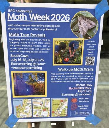National Moth Week celebrations in Manhattan were most numerous in Battery Park City.