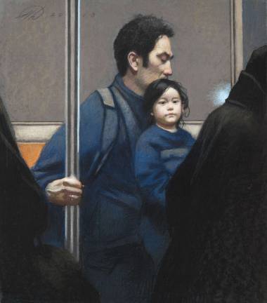 Harvey Dinnerstein, "Oscar and Olivia," 2013. Pastel on board. 22 x 19 ¼ inches. © 2018 Harvey Dinnerstein, courtesy Gerald Peters Gallery, New York.
