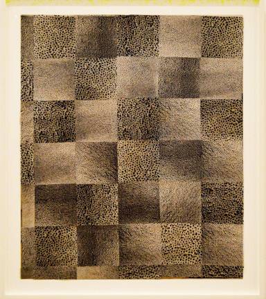 Yayoi Kusama's distinctive voice comes through in many media, here, a collage of gelatin silver prints, &quot;Accumulation of Nets (No. 7).&quot; Photo: Adel Gorgy