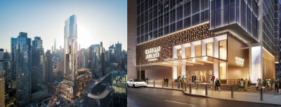 Two West Side casino proposals, The Avenir (left) and Caesars Palace Times Square (right), have been voted down.