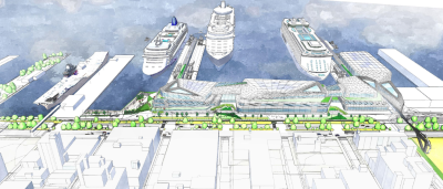The NYCEDC has proposed an overhaul of the Manhattan Cruise Terminal, which would electrify the port and allow for bigger ships to dock there.
