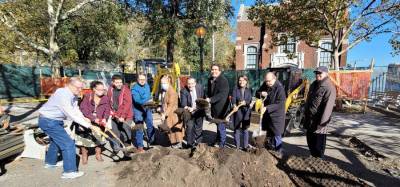 Breaking ground for improvements in John Jay Park on Nov. 3. Photo: Ben Kallos, NYC Council Member, on Twitter
