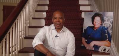 Sitting at the bottom of a staircase in Gracie Mansion with a portrait of his late mom next to him, Eric Adams announced on Sunday that he was ending his bid for re-election as an independent candidate in the mayoral race.