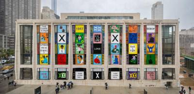 Nina Chanel Abney’s art featuring the San Juan Hill neighborhood that was knocked down to make way for Lincoln Center is now being featured in an exhibit at the very site in the David Geffen Hall. Photo: Courtesy Nicholas Knight/Lincoln Center