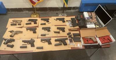 Ghost guns, ammunition, and magazines found in Cory Davis’s Upper East Side apartment.