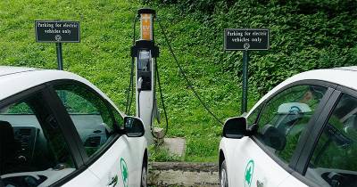 An EV charging station.