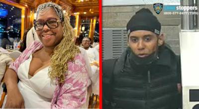 Left: Excenia “Mama Zee” Mette enjoying a night out before she was gunned down in April. Right: Crimestoppers photo of suspect police said they are seeking on a case of alleged sexual abuse.