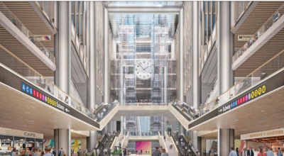 An interior rendering of the proposed overhaul of the Port Authority Bus Terminal. On Mar. 12, officials announced that $2 billion of the $10 billion dollar project is projected to stem from a commercial towers arrangement.
