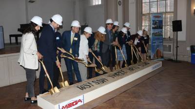 The restoration of the Three Arts Club building began on May 8.