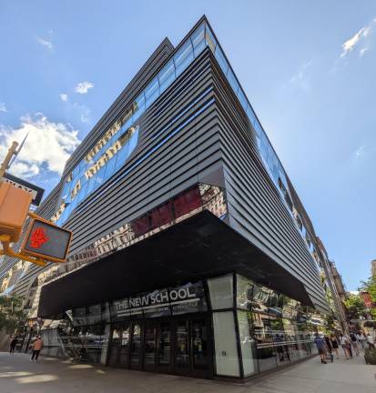 The New School University center on the northeast corner of Fifth Avenue and East 13th Street.