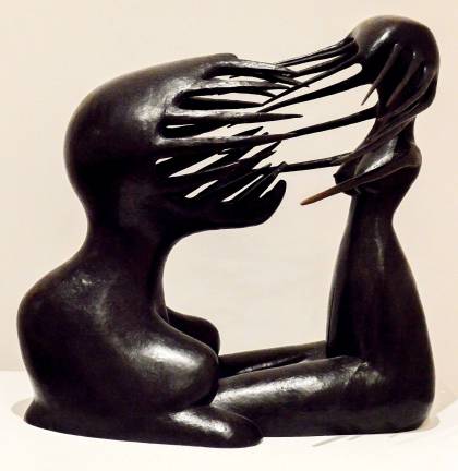 Maria Martins&#x2019; bronze &#x201c;The Impossible III&#x201d; expresses the horrors of World War II that brought many European artists to New York in the 1940s. Photo: Adel Gorgy