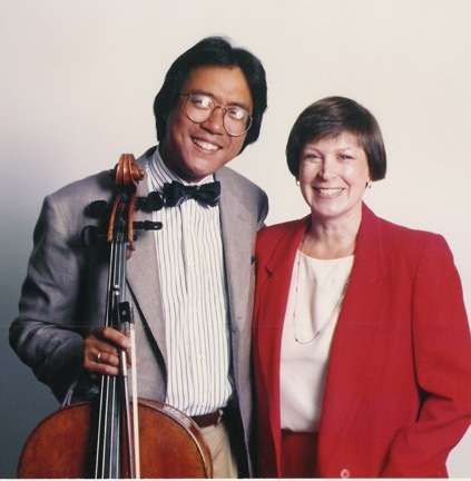 Schulman with Yo Yo Ma. Photo courtesy of Susan L. Schulman