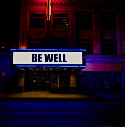 An empty movie theater.