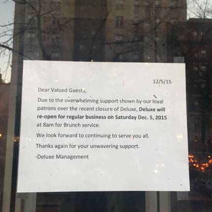 The closing, and reopening, of a diner News