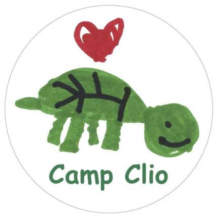 The Camp Clio logo is based on a drawing that Clio made on her first day of first grade.