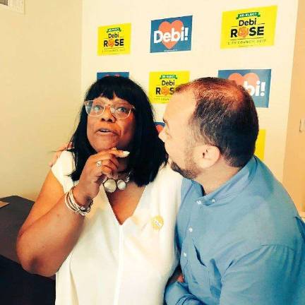 City Council Member Corey Johnson left his Chelsea political base to campaign with fellow Council Member Debi Rose on Staten Island in June. Johnson, who is running for City Council speaker, donated $2,750 to her reelection campaign and hit the stump on her behalf. Photo: Twitter/@CoreyinNYC ?