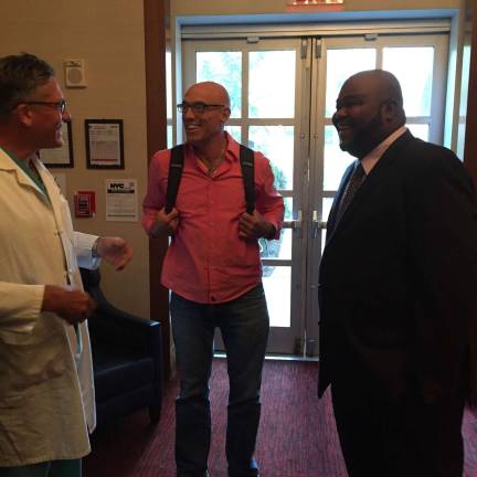 Lee (right )chatting with Dr.Lorich and Matt Long at the reunion