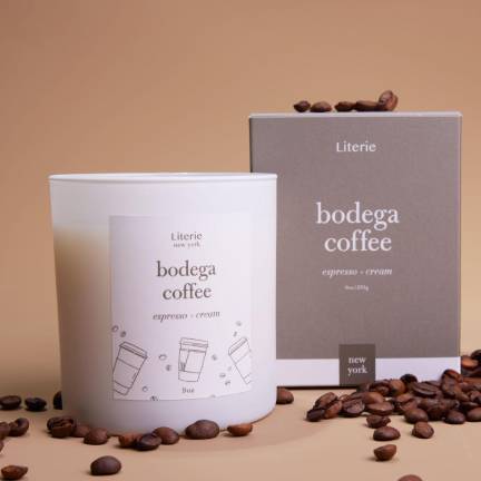 Bodega Coffee candle. Photo courtesy of Literie