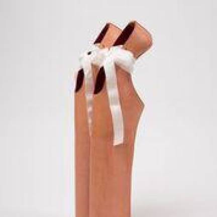 Noritaka Tatehana, pink leather ballerina pointe-style shoes, 2012. The Museum at FIT. ©The Museum at FIT