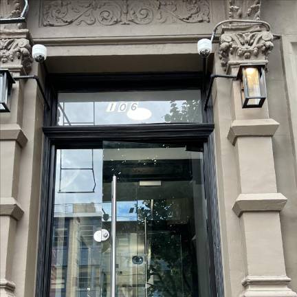 The entrance to 106 E. 83rd St., which houses a new safe haven shelter run by Breaking Ground, a nonprofit.