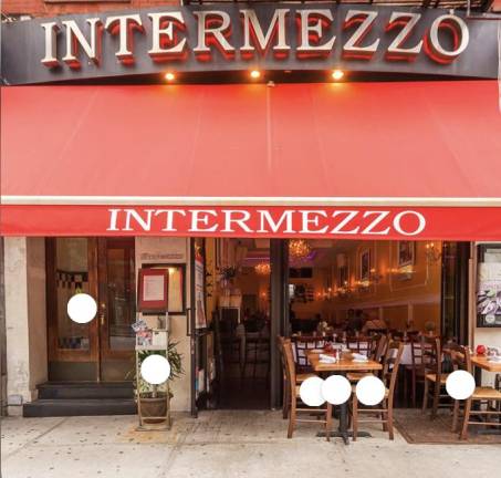 Ghost restaurants such as Intermezzo at 202 Eighth Ave. are no longer in business but a West Side restaurateur applied for over $6.1M in COVID relief loans for up to ten restaurants that the feds said were either shut down or else he overstated the size of the businesses to scam relief loans. <b>Photo: BKUK Group</b>