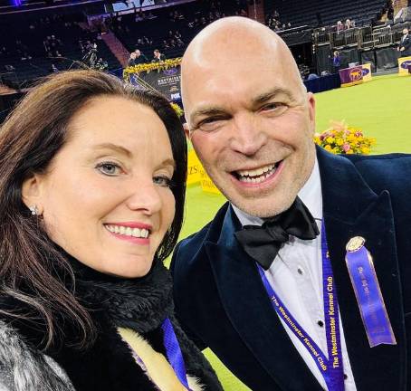 Heather Stein with Dr. Donald Sturz, president of the Westminster Kennel Club.