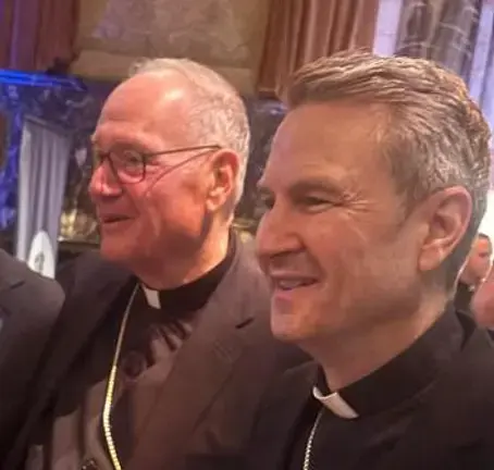 Cardinal Timothy Dolan (left) began settlement talks with people claiming sexual abuse at the hands of priests and lay personnel but it will be up to newly installed Archbishop Ronald Hicks (right) to try to complete a deal.