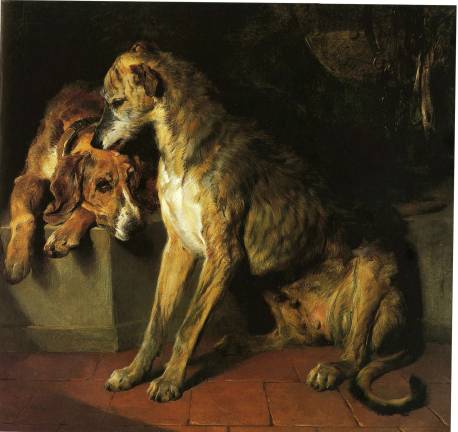 &quot;Two Dogs&quot; is an 1839 classic by the British animal painter Sir Edwin Henry Landseer, who specialized in dogs and horses. It is part of the collection of the Museum of the Dog, which is moving from St. Louis to 101 Park Avenue. Image: American Kennel Club Museum of the Dog