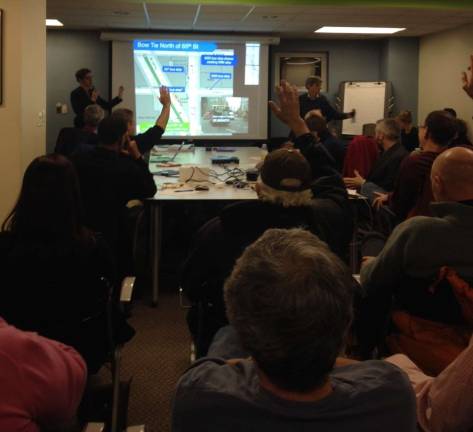 Residents, community board members, and representatives from the Department of Transportation met earlier this week to discuss the finalized safety improvements for the Lincoln Square bowtie area. Photo by Daniel Fitzsimmons
