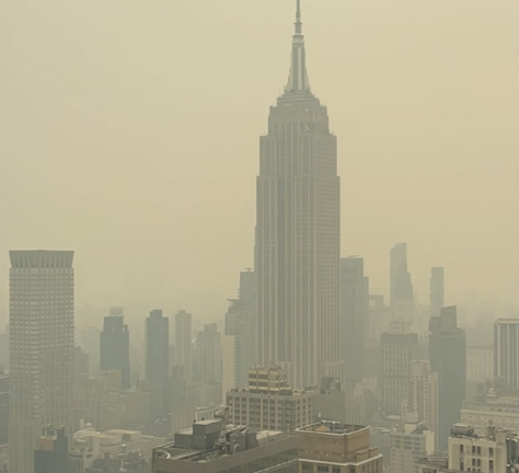 Photo from the summer of 2023, when Canadian wildfires sent NYC into a haze, though this week’s advisory is not expected to reach the same levels.
