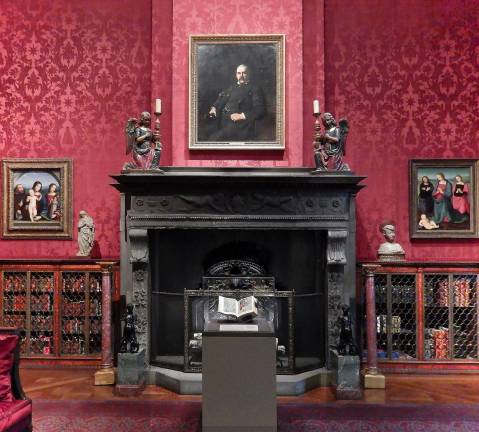 J.P. Morgan's Study with a Book of Hours from c. 1460. Photo by Adel Gorgy