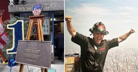 FDNY Firefighter Aaron Clark Honored With Memorial Plaque