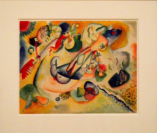 Soft lines and colors delight in Vasily Kandinsky's &#x201c;Improvisation&#x201d; (c. 1914). Photo: Adel Gorgy