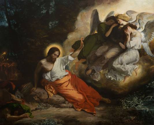 &#x201c;Christ in the Garden of Olives&#x201d; (1824-26) was newly cleaned for The Met&#x2019;s show. It comes from Saint-Paul-Saint-Louis Church in Paris, where it hung on an upper wall. Now it can be seen up-close. Eug&#xe8;ne Delacroix (French, 1798&#x2013;1863), &#x201c;Christ in the Garden of Olives (The Agony in the Garden).&#x201d; Oil on canvas. 9 ft., 1 7/16 in. &#xd7; 11 ft. 3 13/16 in. Church of Saint-Paul-Saint-Louis, COARC, Paris &#xa9; Jean-Marc Moser / COARC / Roger Viollet