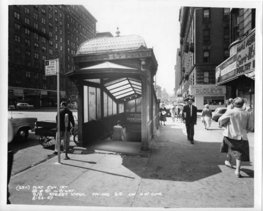 The 91st Street station, pictured here in 1957, was initially built to relieve the 10-block gap between 86th and 96th streets.