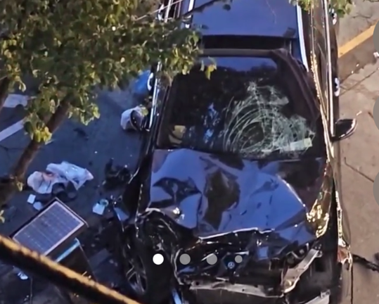 A black Mercedes Benz SUV driven by a driver who cops said was drunk crashed on Amsterdam Ave. on May 15, killing two and injuring three others.