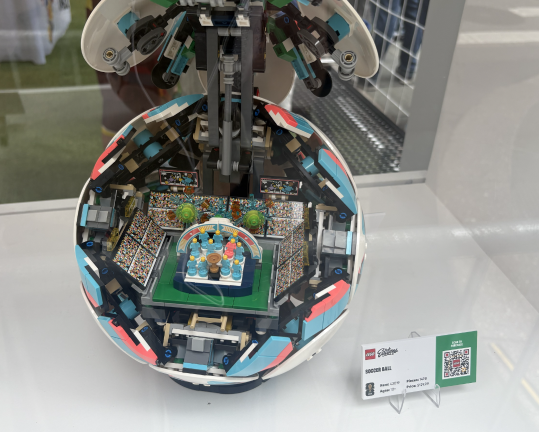 The 27-foot trophy isn’t even close to the only stop LEGO has pulled out this World Cup. The LEGO store and Fan Village pop up display a wide variety of FIFA-themed products, including this intricate piece.