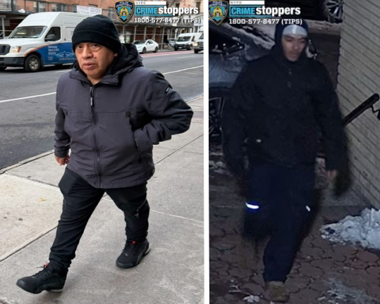 Wanted for Forcible Touching. Left: On a 6 train, Dec. 5. Right: In Washington Heights, Dec. 16.