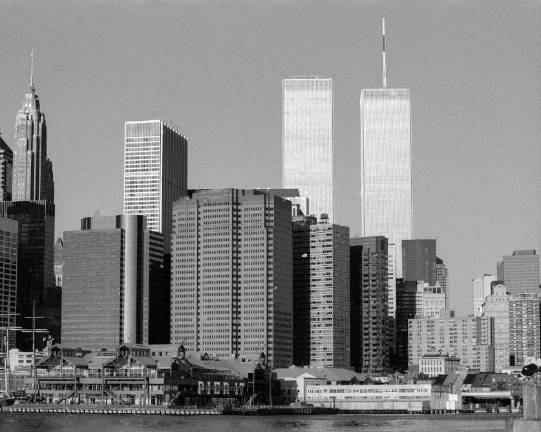 The Twin Towers as they appeared before the morning of Sept. 11, 2001.