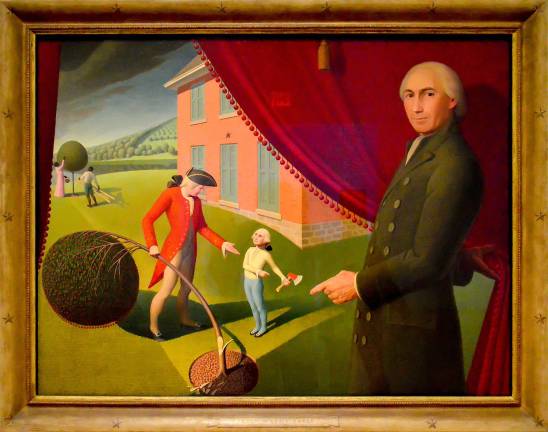 &quot;Parson Weems&#x2019; Fable,&quot; from 1939, is filled with color and form, history, metaphor, whimsy and menace. Photo: Adel Gorgy