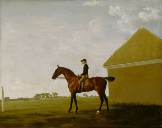George Stubbs (British, 1724&#x2013;1806). &quot;Turf, with Jockey up, at Newmarket,&quot; ca. 1765. Oil on canvas; 38 x 49 in. (96.5 x 124.5 cm). Yale Center for British Art, Paul Mellon Collection