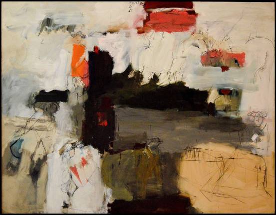 Larry Rivers&#x2019; abstract take on &#x201c;Washington Crossing the Delaware&#x201d; spans an entire wall. Photo: Adel Gorgy