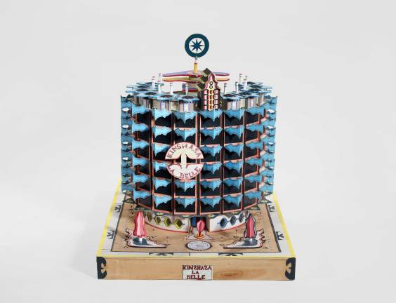 Bodys Isek Kingelez (Congolese, 1948-2015). "Kinshasa la Belle." 1991. Paper, paperboard, and other various materials, 24 13/16 × 21 5/8 × 31 1/2?. CAAC – The Pigozzi Collection, Geneva. © Bodys Isek Kingelez / Photo: Maurice Aeschimann. Courtesy CAAC – The Pigozzi Collection