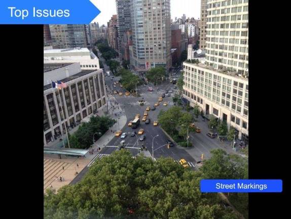 An aerial view of the bowtie area from the DOT's presenation. Source: 2015 Lincoln Square Bowtie Proposed Pedestrian Safety Improvements