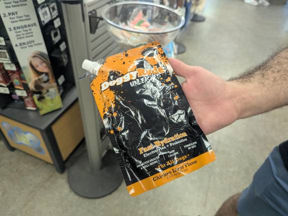 “Doggy Rade” electrolyte drink for dogs.