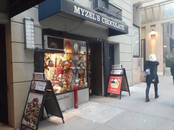 Myzel’s Chocolate storefront on West 55th Street. Photo: Karen Camela Watson