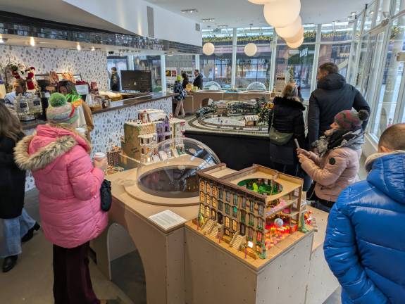 The gingerbread house scene on Fulton Street.