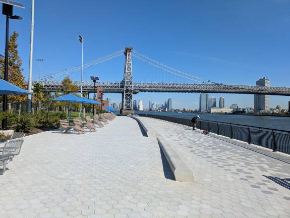 Looking north from the East River Park ampitheater.