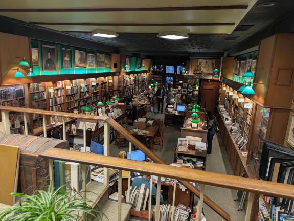 Argosy Books looking out toward 59th Street.